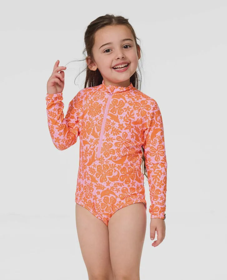 Sun And Swell Long Sleeve Surfsuit - Girls (1-8 years)