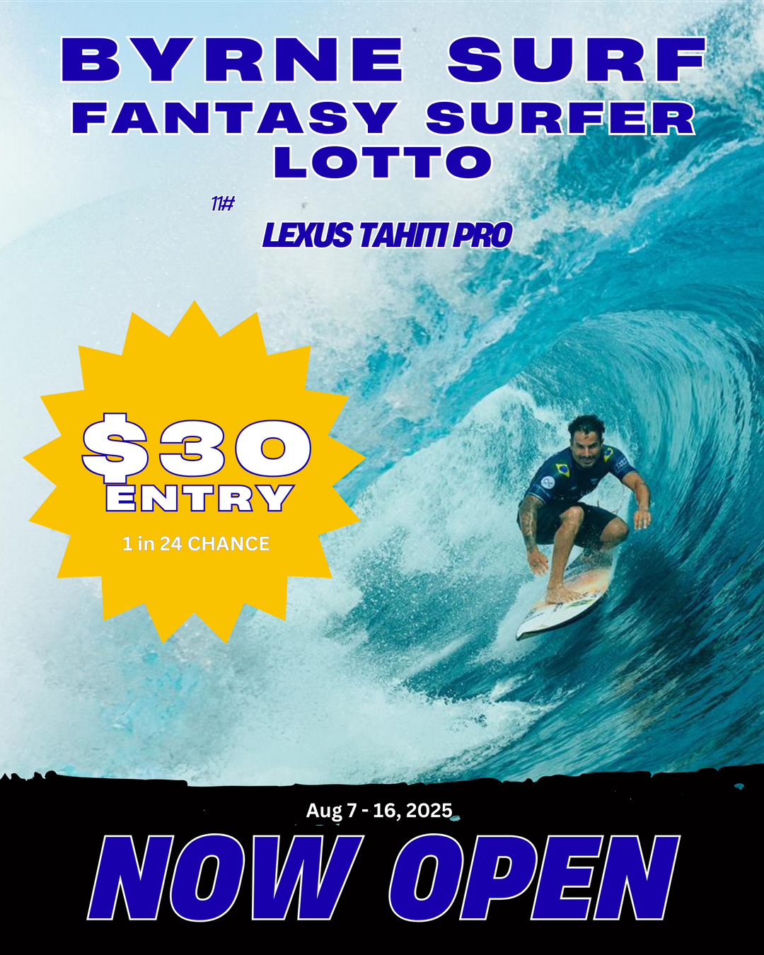 Fantasy Surfer Lotto (Please leave your instagram handle next to your name at checkout)