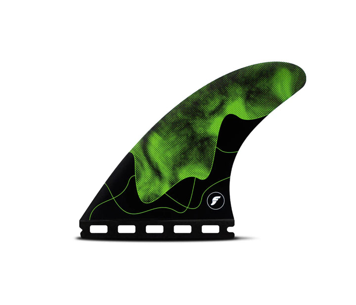 Jack Robinson future fin thruster set up in medium for performance surfing. These fins are green and black and are designed for the intermediate and advance surfer.