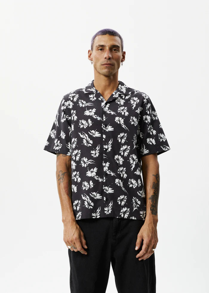 HIBISCUS- CUBAN SHIRT - BLACK Cuban Shirt