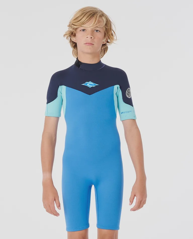 Boys Dawn Patrol Short Sleeve Back Zip 2mm Wetsuit