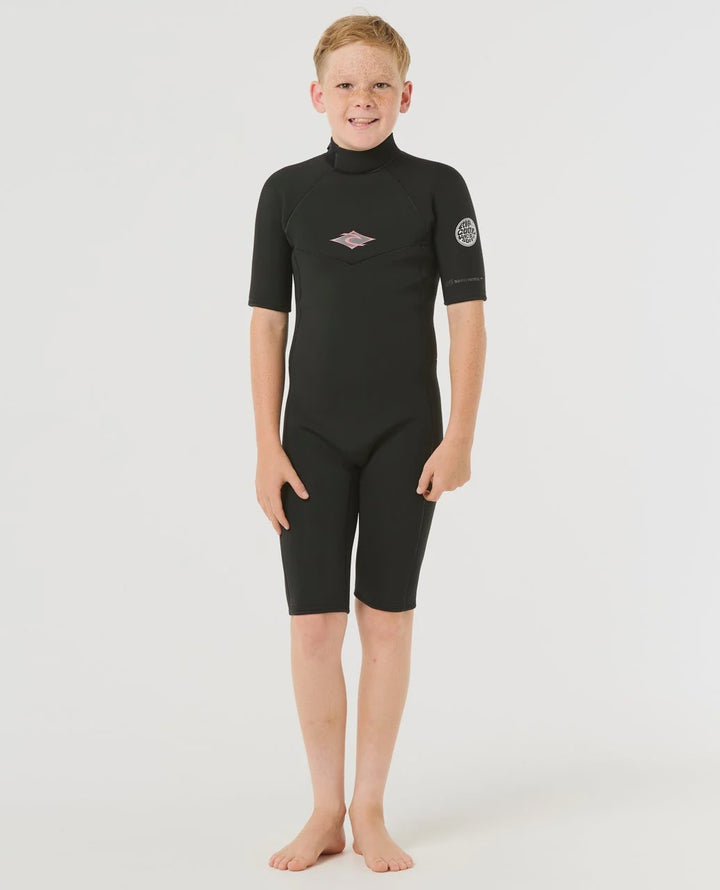 Boys Dawn Patrol Short Sleeve 2mm Back Zip Spring Suit Wetsuit