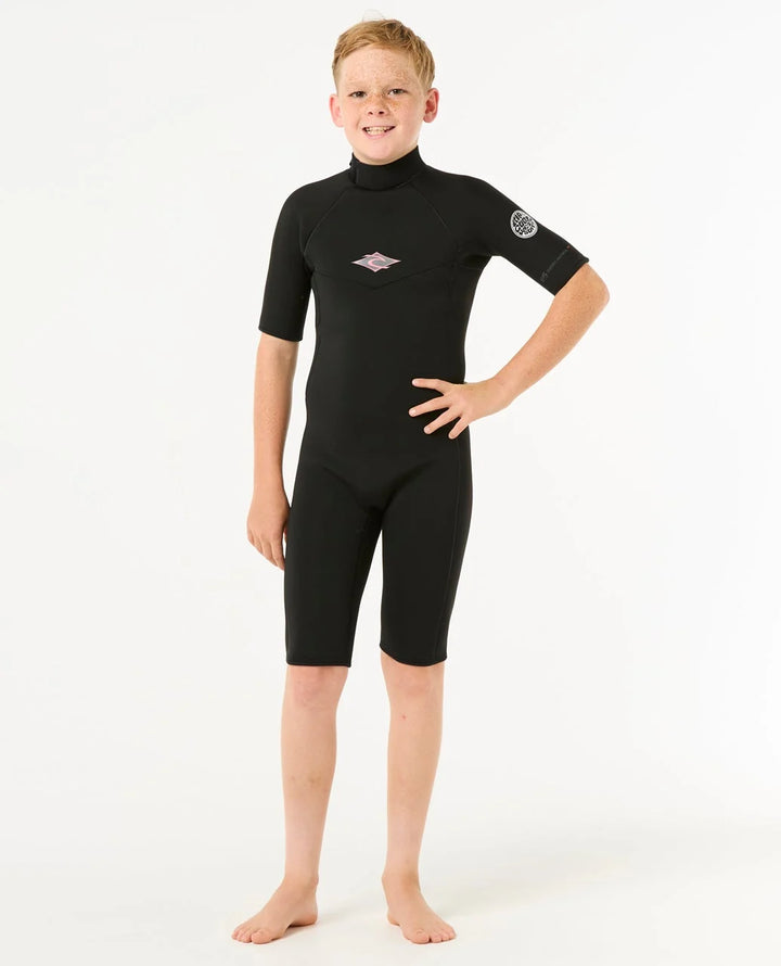 Boys Dawn Patrol Short Sleeve 2mm Back Zip Spring Suit Wetsuit