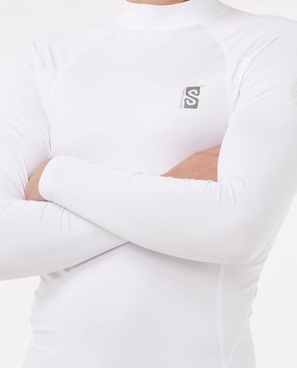 Search UPF50 Performance Long Sleeve Rash Vest - White