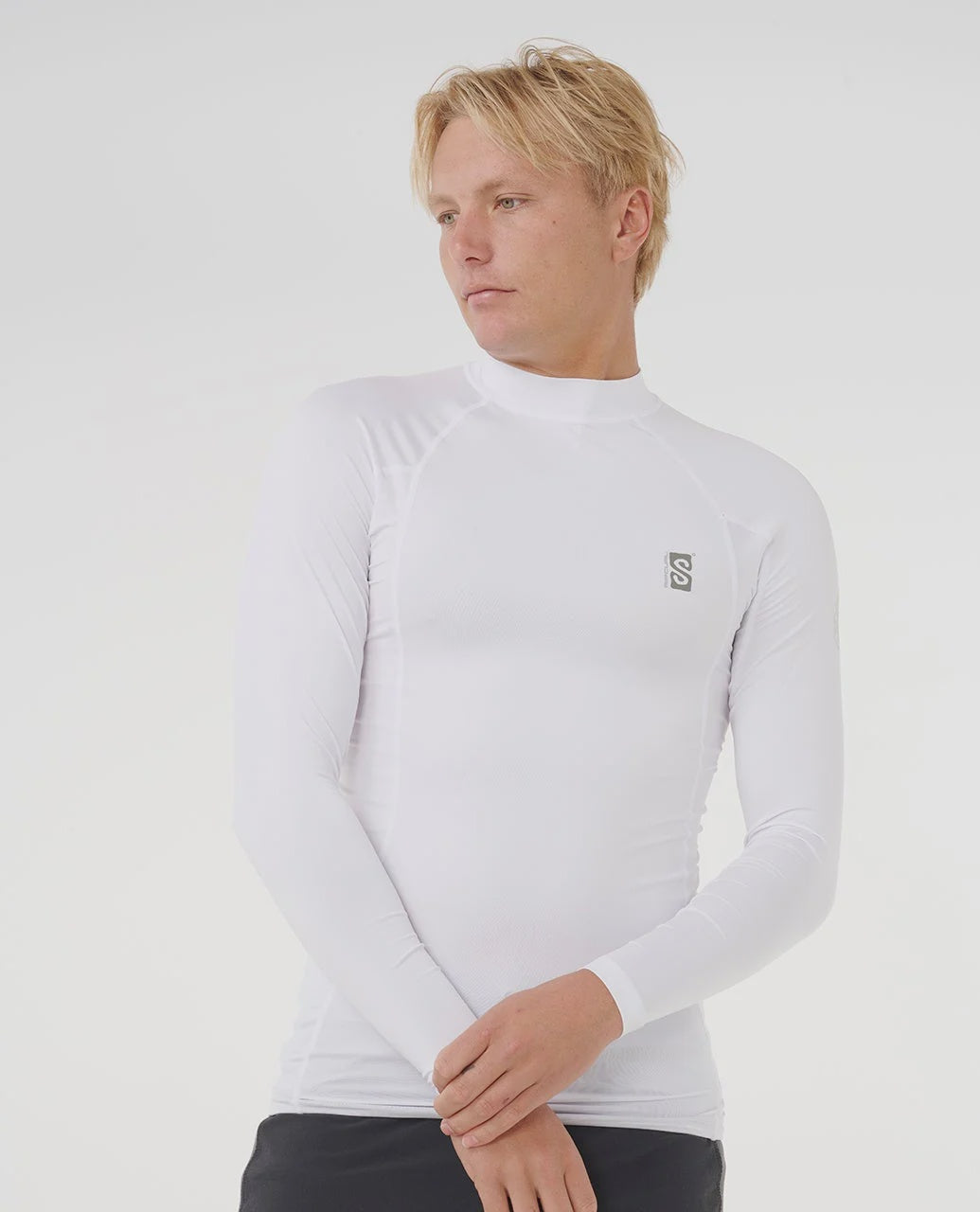 Search UPF50 Performance Long Sleeve Rash Vest - White