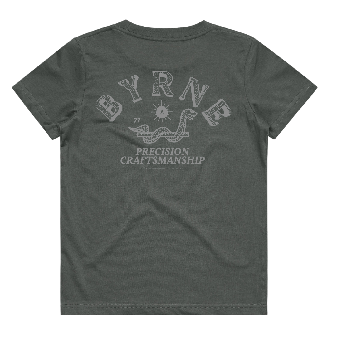 Kids - Snaked Tee Charcoal (8-16)