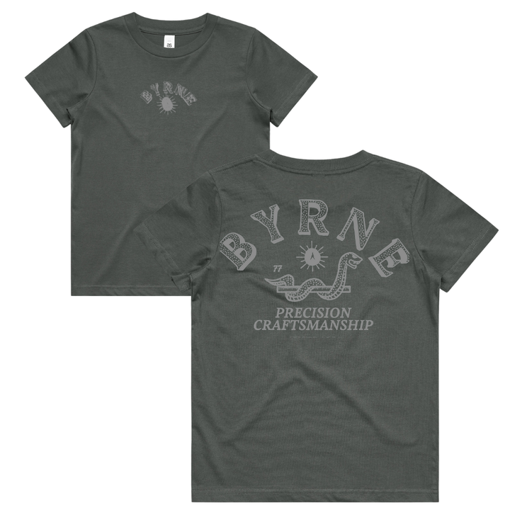 Kids - Snaked Tee Charcoal (8-16)