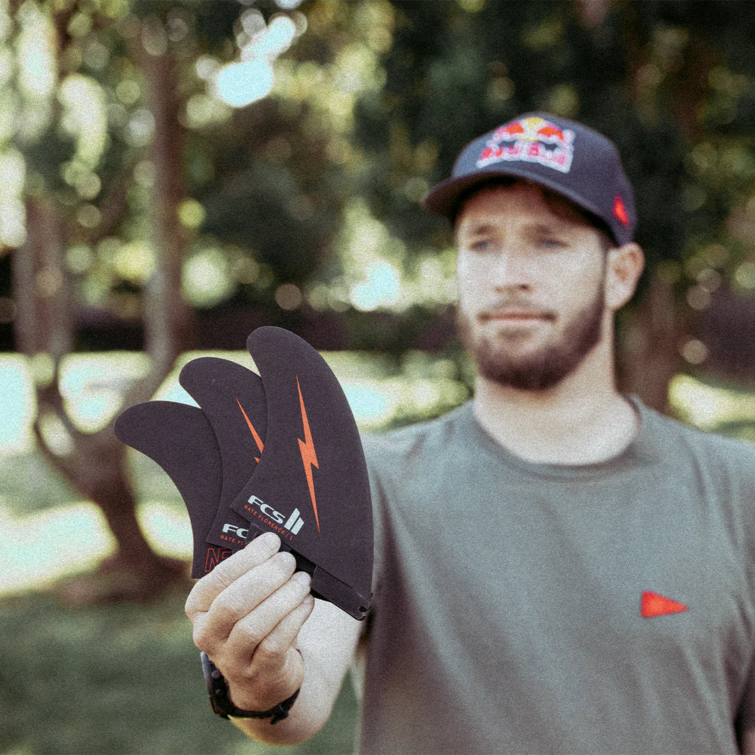 FCSII Nathan Florence PC Tri Fins Red Bolt